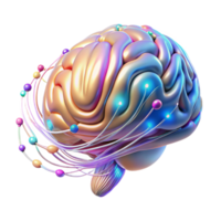 extraordinary traditional A holographic projection of a human brain, pulsing with colorful neural activity, data streams flowing around it, futuristic and abstract style professional png