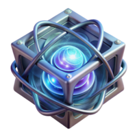 impressive vintage A quantum computer core, glowing with ethereal energy, intricate geometric patterns swirling within, abstract and otherworldly style exclusive png