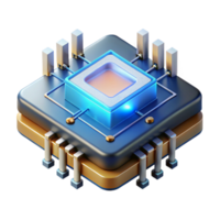 wonderful abstract A single, glowing microchip, intricate circuits and transistors visible, illuminated by a scanning electron microscope, technical and detailed style 4K png
