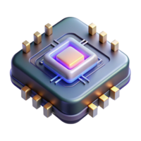 extraordinary contemporary A single, glowing microchip, intricate circuits and transistors visible, illuminated by a scanning electron microscope, technical and detailed style professional png
