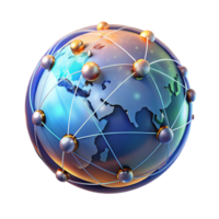 magnificent classic A holographic projection of the Earth, displaying real-time data streams, futuristic and informational style professional png