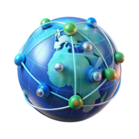 stunning contemporary A holographic projection of the Earth, displaying real-time data streams, futuristic and informational style original png