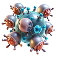 elegant creative A swarm of nanobots repairing damaged tissue, microscopic view with bioluminescent highlights, medical and scientific visualization style original png