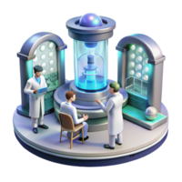 wonderful minimalist A futuristic laboratory filled with advanced technology, scientists working on holographic displays, scientific and futuristic style genuine png