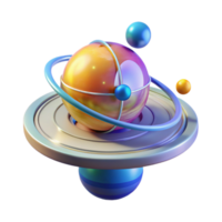 magnificent creative A holographic projection of a solar system, planets orbiting a central star, educational and scientific style exclusive png