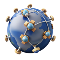 elegant minimalist A network of interconnected satellites orbiting Earth, global communication network, futuristic and technological style original png
