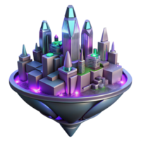 stunning traditional A floating city, intricate architecture combining metal and organic forms, glowing with internal lights against a dark, starry sky. Synthwave style, neon lighting 4K png