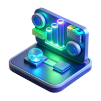 beautiful vintage A holographic interface, displaying complex data and diagrams, glowing with blue and green light. Cyberpunk style, neon lighting authentic png