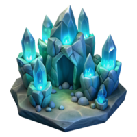 impressive abstract A crystal cave, glowing with bioluminescent fungi, strange crystalline formations creating intricate patterns. Fantasy art, ethereal lighting 4K png