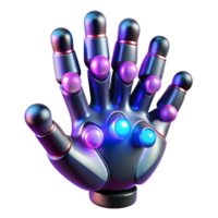 wonderful creative A swarm of nanobots forming the shape of a human hand, each bot glowing with a different color, lit by a cool, ambient light. Abstract style 4K png