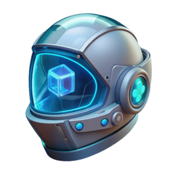 vivace Vintage ▾ un' trasparente, futuristico casco con un' hud Schermo mostrando complesso dati visualizzazioni, illuminato a partire dal entro di un' freddo blu luce. cyberpunk stile genuino png