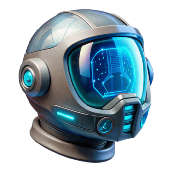 magnifico artistico un' trasparente, futuristico casco con un' hud Schermo mostrando complesso dati visualizzazioni, illuminato a partire dal entro di un' freddo blu luce. cyberpunk stile 4k png