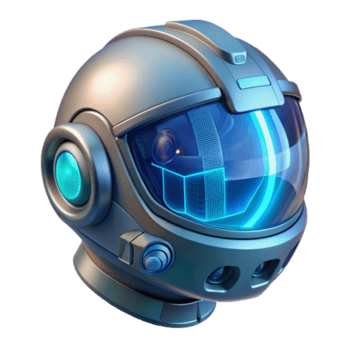 sbalorditivo contemporaneo un' trasparente, futuristico casco con un' hud Schermo mostrando complesso dati visualizzazioni, illuminato a partire dal entro di un' freddo blu luce. cyberpunk stile alto risoluzione png