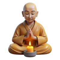 beautiful rustic Portrait of a serene monk in meditation, lit by soft candlelight, spiritual art style high resolution png