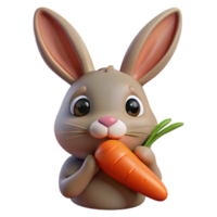elegant rustic A curious rabbit nibbling on a carrot, close-up, soft lighting original png