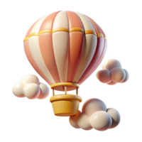 beautiful vintage A whimsical anime hot air balloon soaring through the clouds, soft lighting, adventure anime style, dreamlike scene professional png