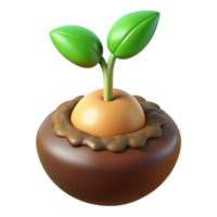 vibrant artistic A sprouting acorn, pushing through rich soil, earth tones, macro photography, realistic style high resolution png