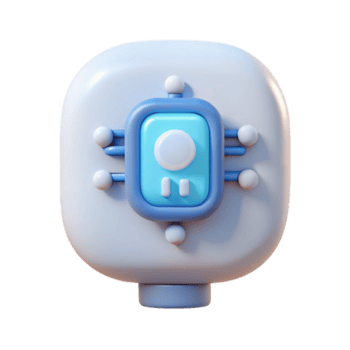 magnifique Créatif une seul, stylisé icône représentant artificiel intelligence, embrasé avec une brillant blanc lumière, allumé par une doux, éthéré lumière. minimaliste style haute résolution png