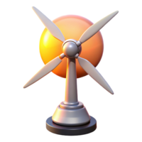 dramatic artistic A wind turbine generating electricity, illuminated by a sunset, photorealistic style genuine png