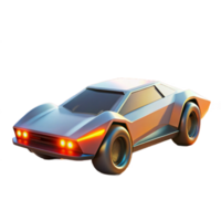 extraordinary minimalist A futuristic vehicle speeding through a desert landscape, sleek design and glowing headlights, sunset lighting with orange and red hues, cyberpunk style authentic png
