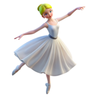 vibrant rustic Portrait of a graceful ballerina with flowing white tulle and a delicate pose, illuminated by soft, ethereal light, in a romantic style high resolution png
