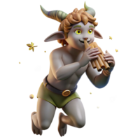 extraordinary abstract A mischievous satyr playing a pan flute, surrounded by dancing nymphs, lit by the soft glow of fireflies. Rococo style 4K png