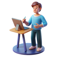 extraordinary traditional A digital artist creating a 3D model using a stylus and tablet, studio lighting, digital art style premium png
