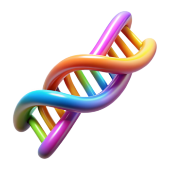impressionante criativo uma dna vertente visualizado Como uma brilhando Duplo hélice, vibrante cores, científico ilustração estilo original png