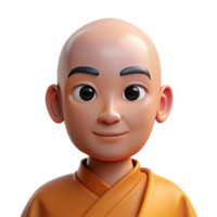 extraordinary creative Portrait of a serene monk with a shaved head and peaceful expression, lit by soft, natural light, in a minimalist style 4K png