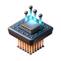 extraordinary rustic A single, levitating microchip emitting binary code as beams of light, dark, moody lighting, digital art genuine png