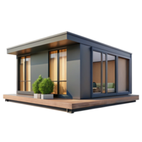 elegant traditional Prefabricated modular home, minimalist design, large windows, natural light, modern architecture, 8k, premium png