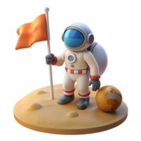 wonderful rustic A lone astronaut planting a flag on a newly discovered planet. Historic, hopeful, bright lighting high resolution png