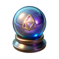 dramatic creative A crystal ball revealing a prophetic vision, glowing runes, fantasy art genuine png