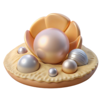 beautiful creative A single pearl resting on the seabed, surrounded by sand and shells, simple, minimalist style authentic png