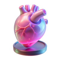 beautiful abstract A transparent, holographic display showcasing a 3D model of a human heart, pulsating rhythmically, lit by a soft, pink glow genuine png