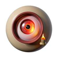 impressive traditional A close-up of a bloodshot eye staring through a peephole, lit by a flickering match, reflecting a distorted hallway. Noir horror style authentic png