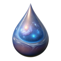 extraordinary minimalist A single teardrop containing a miniature galaxy swirling with nebulae and stardust, illuminated by cosmic light, in a surrealism art style premium png