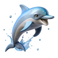 elegant traditional A playful dolphin leaping out of the ocean, sparkling water droplets, dynamic and energetic 4K png