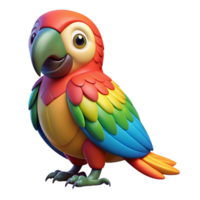 beautiful modern Portrait of a colorful parrot with vibrant plumage, a playful expression, and a perched pose, lit by studio lighting, in a pop art style premium png