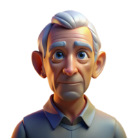 magnificent minimalist Portrait of an elderly man with deep wrinkles and a wise gaze, illuminated by a single spotlight from above, in a chiaroscuro style premium png