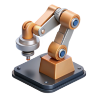elegante abstrato uma robótico braço montagem uma microchip, preciso movimentos, industrial iluminação, realista estilo original png
