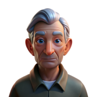 elegant traditional Portrait of an elderly man with deep wrinkles and a wise gaze, illuminated by a single spotlight from above, in a chiaroscuro style 4K png