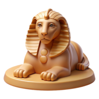 serene minimalist A majestic sphinx, with the body of a lion and the head of a pharaoh, gazing enigmatically, sand swirling around its base, ancient Egyptian art style professional png