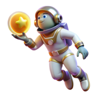 elegant artistic A solitary astronaut, wearing a retro-futuristic spacesuit, floats in the void of space, clutching a glowing orb, lit by the distant light of a dying star. Art Deco style professional png