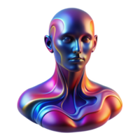 vibrant abstract Portrait of an abstract human form composed of swirling colors and shapes, lit by an ethereal glow, abstract art style premium png