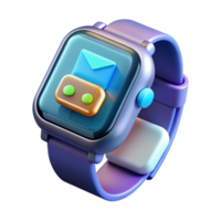 impressive artistic A smart watch displaying holographic notifications, futuristic user interface, sleek design 4K png