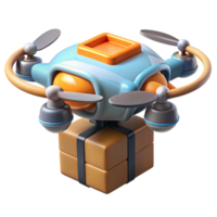 magnificent creative A futuristic drone delivering a package in a dense urban environment, fast motion blur, cyberpunk style premium png