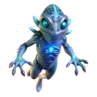impressive abstract A bioluminescent alien creature with iridescent scales, floating through a dark, ethereal void, glowing with an internal light, intricate details, Greg Rutkowski style premium png