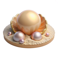 extraordinary modern A single pearl resting on the seabed, surrounded by sand and shells, simple, minimalist style authentic png
