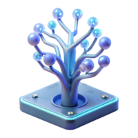 wonderful creative A bioluminescent tree growing from a circuit board, branches glowing with an ethereal light, in a surreal, dreamy style authentic png